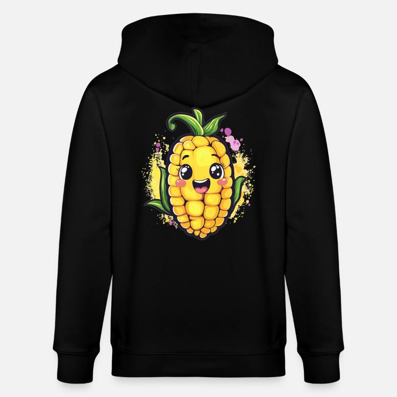 Fröhlicher Maiskolben - Stanley/Stella Unisex Bio-Kapuzenjacke CULTIVATOR  - Schwarz