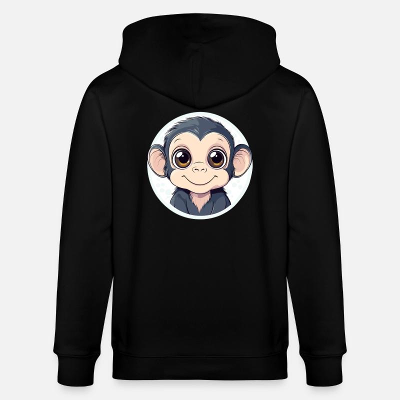 Drôle de bébé singe - Veste à capuche bio CULTIVATOR Stanley/Stella Unisexe - noir
