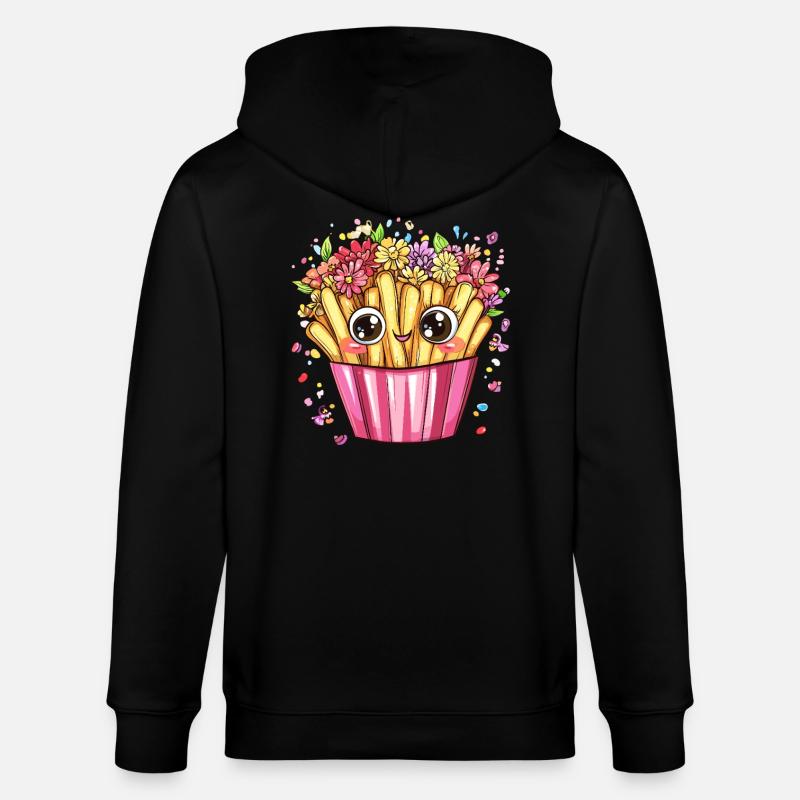 Frites au flower power - Veste à capuche bio CULTIVATOR Stanley/Stella Unisexe - noir
