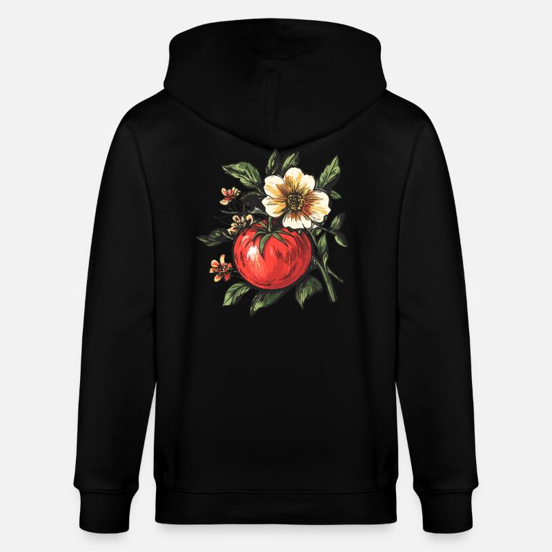 Tomate aux fleurs - Veste à capuche bio CULTIVATOR Stanley/Stella Unisexe - noir