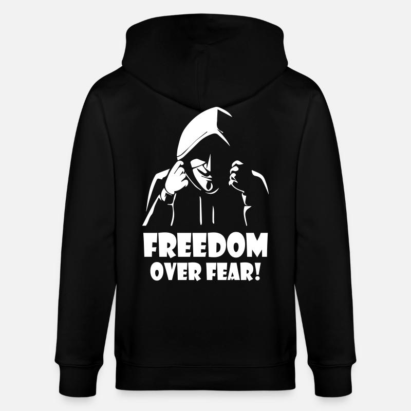 Freedom Over Fear Anonymous - Stanley/Stella Unisex Bio-Kapuzenjacke CULTIVATOR - Schwarz