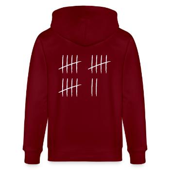 17 Year Old 17th 17 Hash Marks Birthday - 17 years old - Stanley/Stella CULTIVATOR  Unisex Organic Hooded Jacket - burgundy - Back - Anna (173cm)