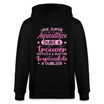 Une Super Agricultrice - Cadeau agricultrice - Veste à capuche bio CULTIVATOR Stanley/Stella Unisexe - noir - Dos - Anna (173cm)