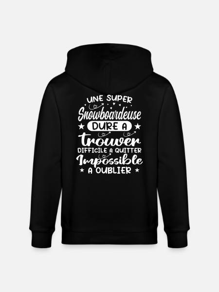 A Super Snowboarder - Snowboarder Gift - Stanley/Stella CULTIVATOR  Unisex Organic Hooded Jacket - black