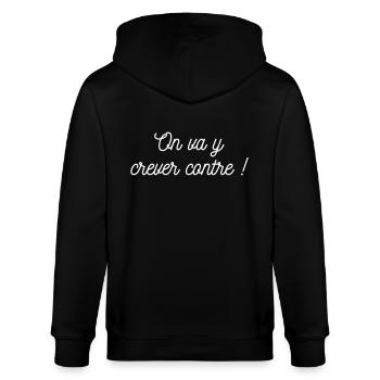 On va y crever contre ! - Veste à capuche bio CULTIVATOR Stanley/Stella Unisexe - noir - Dos - Anna (173cm)