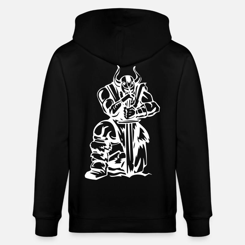 Wikinger Denkmal - Stanley/Stella Unisex Bio-Kapuzenjacke CULTIVATOR - Schwarz