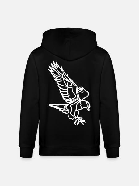 Sketch of the White Eagle - Stanley/Stella CULTIVATOR  Unisex Organic Hooded Jacket - black