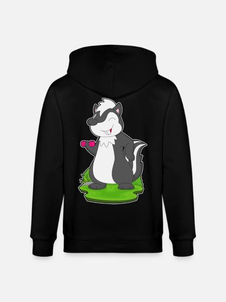 Skunk Bodybuilder Dumbbell Bodybuilding - Stanley/Stella CULTIVATOR Unisex Organic Hooded Jacket - black