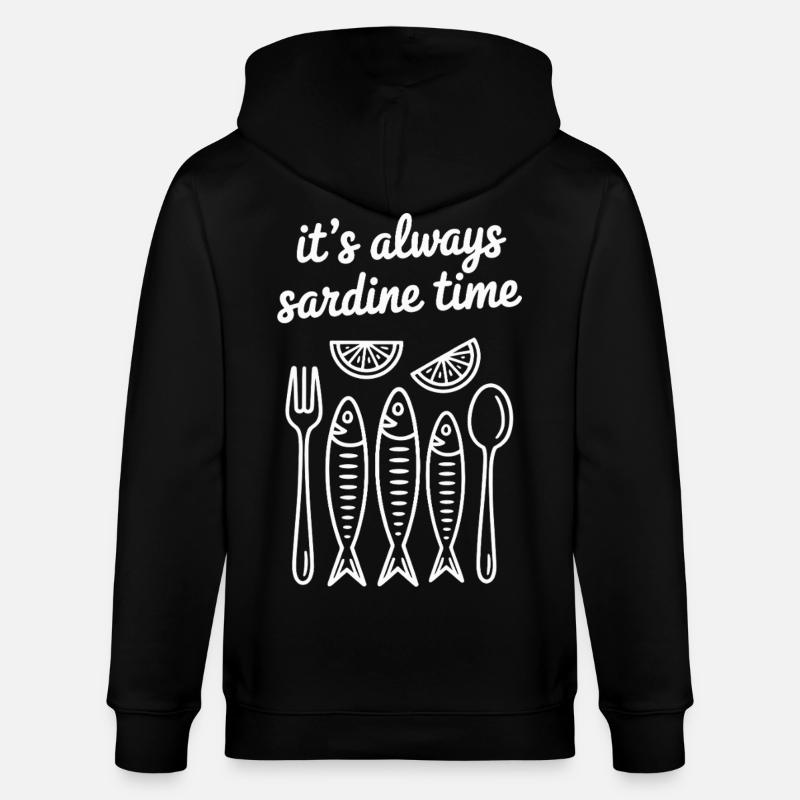 C’est toujours l’heure des sardines - Veste à capuche bio CULTIVATOR Stanley/Stella Unisexe - noir