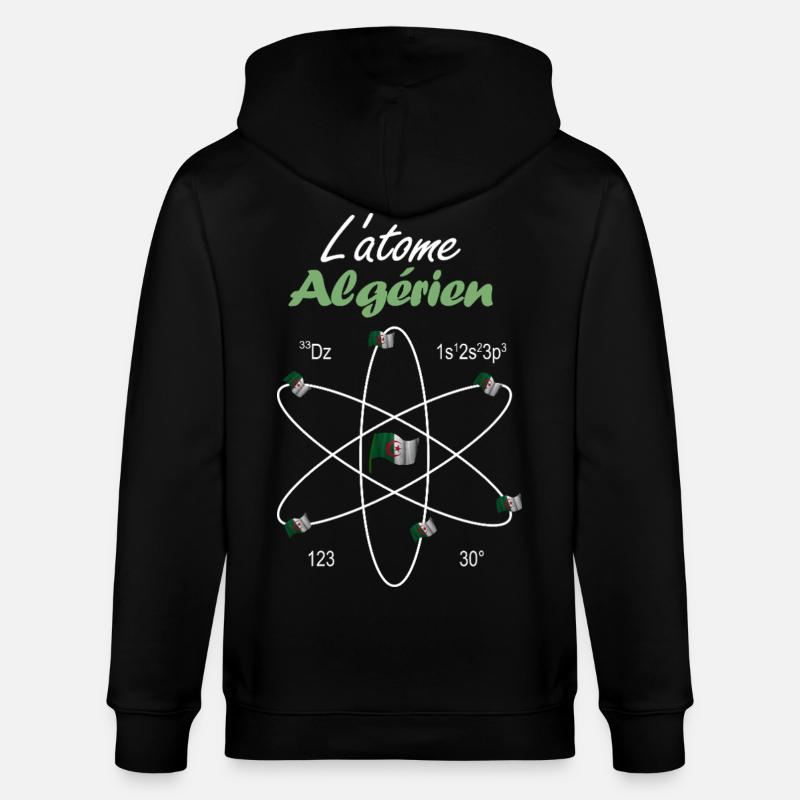 L'Atome Algérien Drapeau Algérie Science - Veste à capuche bio CULTIVATOR Stanley/Stella Unisexe - noir