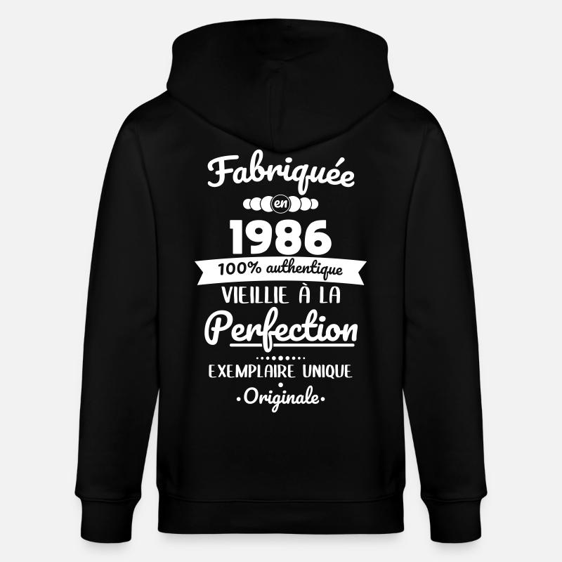 Hergestellt 1986 – Perfekt gereift - Stanley/Stella Unisex Bio-Kapuzenjacke CULTIVATOR  - Schwarz