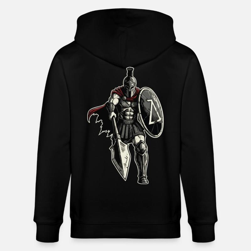 Veteran Spartan Combat Spear Shield Maskottchen - Stanley/Stella Unisex Bio-Kapuzenjacke CULTIVATOR - Schwarz