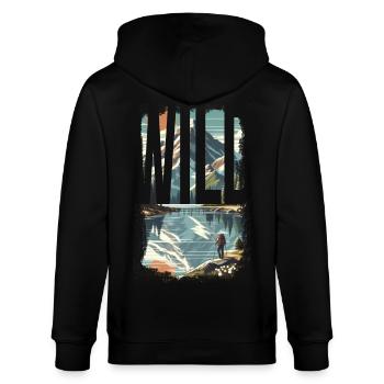 WILD EXPLORE - Stanley/Stella CULTIVATOR  Unisex Organic Hooded Jacket - black - Back - Anna (173cm)