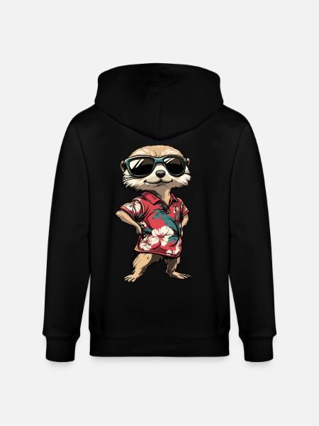 Erdmännchen Lustig Sommer - Stanley/Stella Unisex Bio-Kapuzenjacke CULTIVATOR - Schwarz