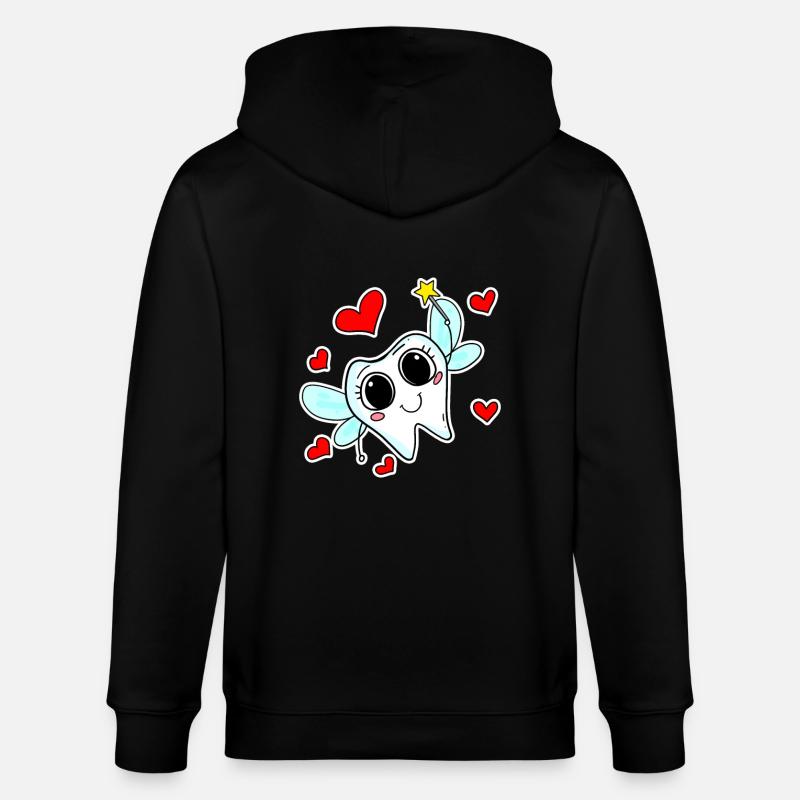 Tooth fairy tooth magic - Stanley/Stella CULTIVATOR  Unisex Organic Hooded Jacket - black