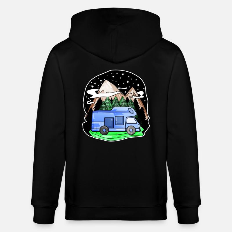 Camping-car Mountain Mountains Camping Camper - Veste à capuche bio CULTIVATOR Stanley/Stella Unisexe - noir