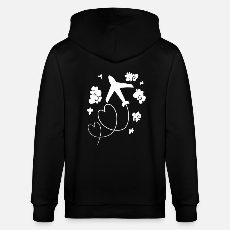 Flugzeug - Stanley/Stella Unisex Bio-Kapuzenjacke CULTIVATOR - Schwarz