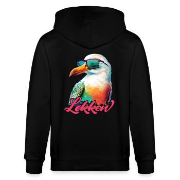 Loecken vacances mouette colorée fraîche avec des lunettes de soleil - Veste à capuche bio CULTIVATOR Stanley/Stella Unisexe - noir - Dos - Anna (173cm)