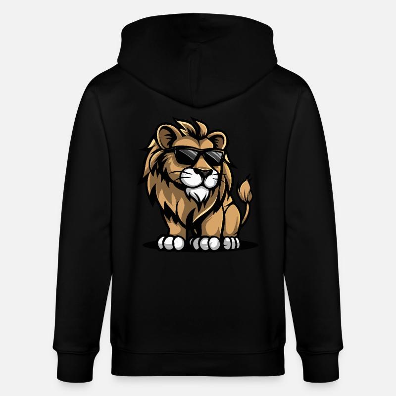 Lion Cool Bande Dessinée - Veste à capuche bio CULTIVATOR Stanley/Stella Unisexe - noir