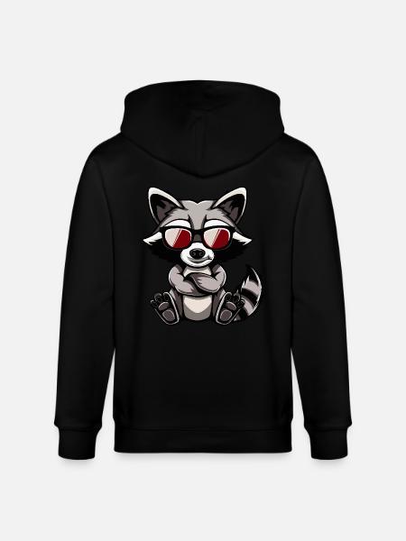 Waschbär Cool Comic - Stanley/Stella Unisex Bio-Kapuzenjacke CULTIVATOR - Schwarz