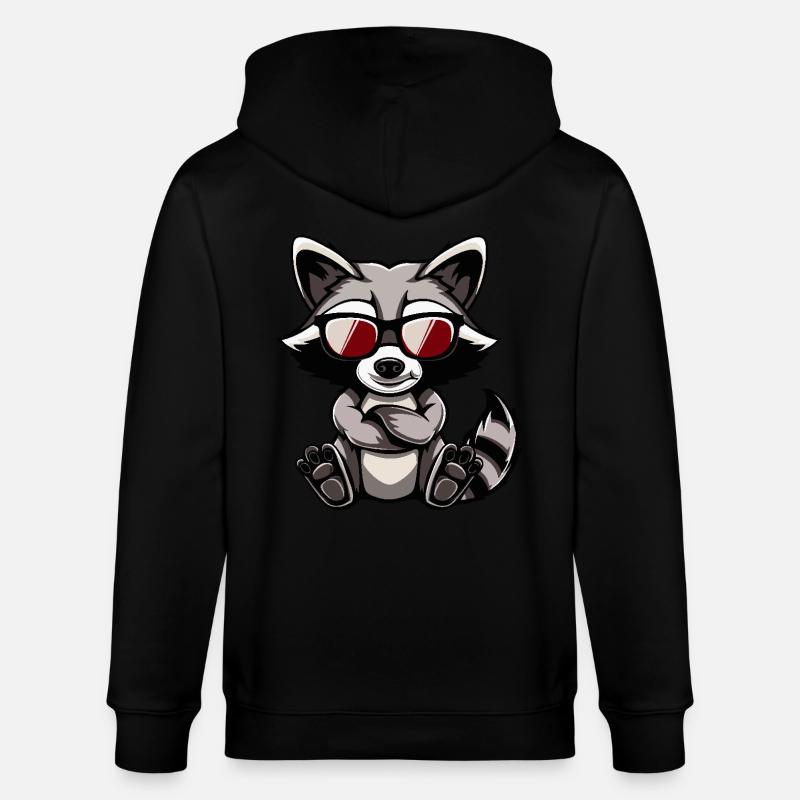 Waschbär Cool Comic - Stanley/Stella Unisex Bio-Kapuzenjacke CULTIVATOR  - Schwarz