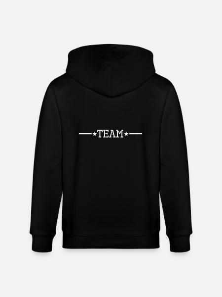 Team line white - Stanley/Stella CULTIVATOR  Unisex Organic Hooded Jacket - black