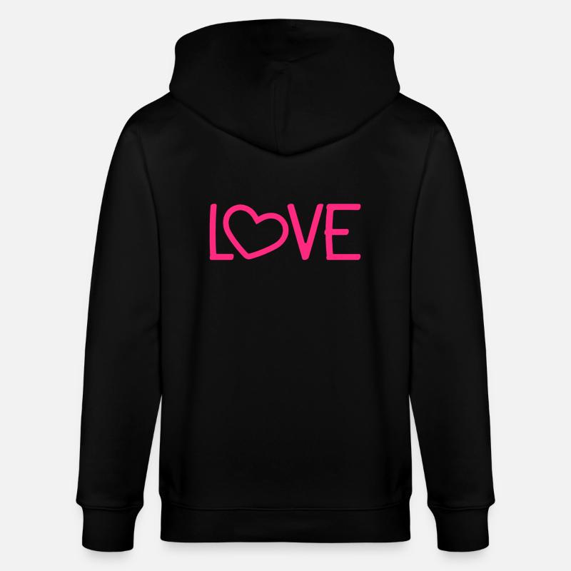 Liebe Herz Romantisch - Stanley/Stella Unisex Bio-Kapuzenjacke CULTIVATOR  - Schwarz