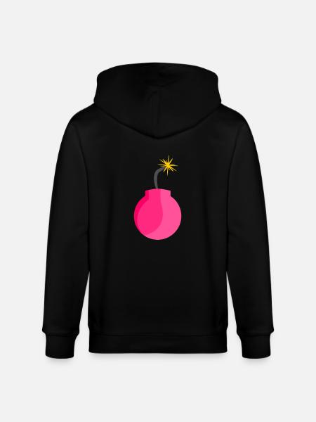 Bomb icon pink - Stanley/Stella CULTIVATOR  Unisex Organic Hooded Jacket - black