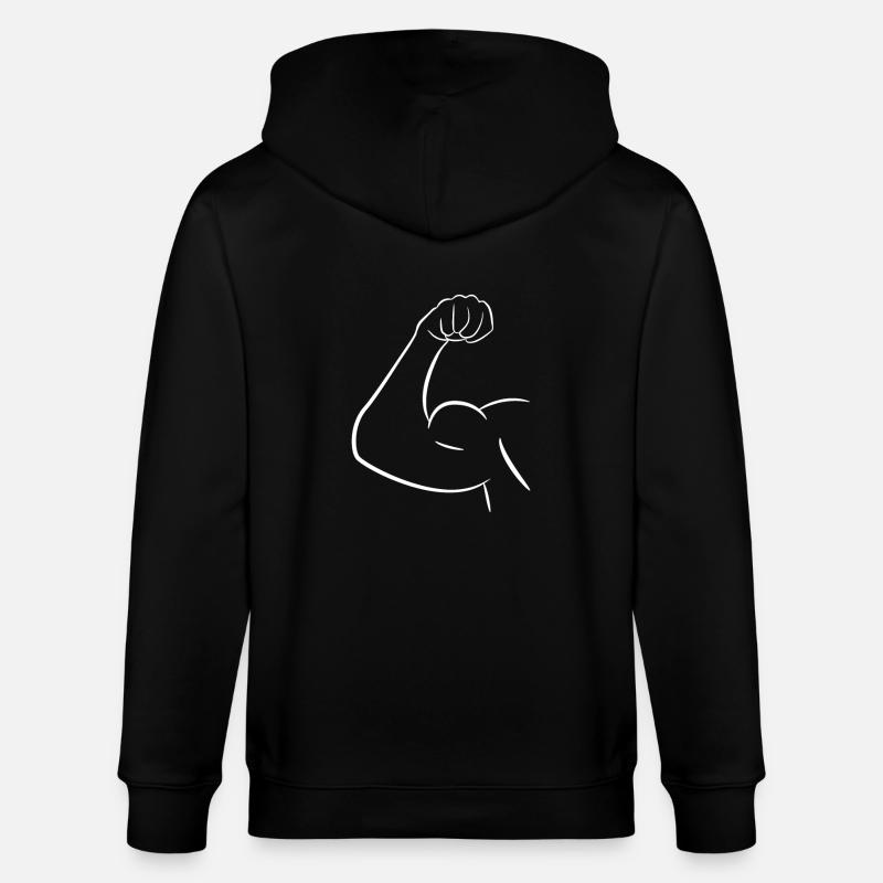 Biceps musculaires - Veste à capuche bio CULTIVATOR Stanley/Stella Unisexe - noir
