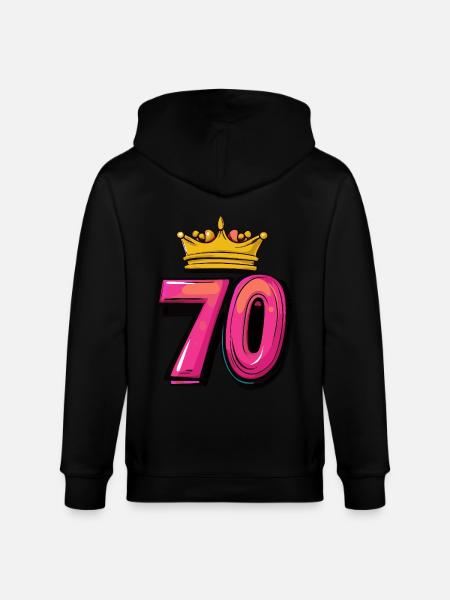 70 Number Crown - Stanley/Stella CULTIVATOR  Unisex Organic Hooded Jacket - black