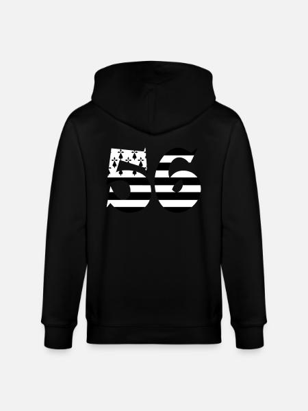 56 Britain flag - Stanley/Stella CULTIVATOR  Unisex Organic Hooded Jacket - black