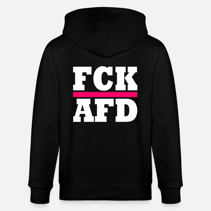 Fck afd - Stanley/Stella Unisex Bio-Kapuzenjacke CULTIVATOR  - Schwarz