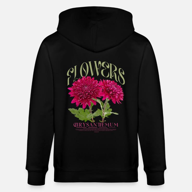 Chrysanthèmes, Chrysanthème, Fleur, Fleurs - Veste à capuche bio CULTIVATOR Stanley/Stella Unisexe - noir