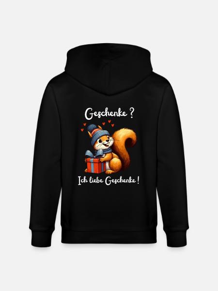 Squirrel Gift Birthday Christmas Funny - Stanley/Stella CULTIVATOR Unisex Organic Hooded Jacket - black