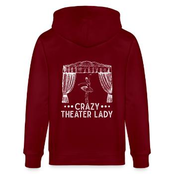 Théâtre Théâtre Crazy Theater Lady Acteur Conception musicale - Veste à capuche bio CULTIVATOR Stanley/Stella Unisexe - bordeaux - Dos - Anna (173cm)