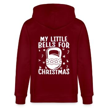 Gym Junkies My Little Bells For Christmas - Stanley/Stella CULTIVATOR  Unisex Organic Hooded Jacket - burgundy - Back - Anna (173cm)