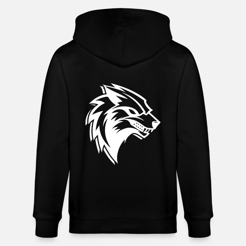 Wolf Logo - Stanley/Stella Unisex Bio-Kapuzenjacke CULTIVATOR  - Schwarz