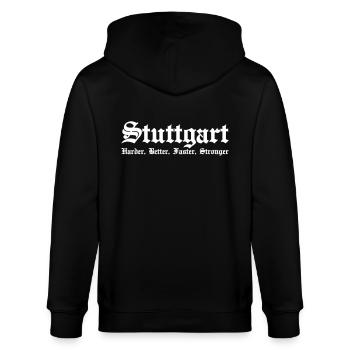 Stuttgart Harder Better Faster Stronger - Stanley/Stella CULTIVATOR  Unisex Organic Hooded Jacket - black - Back - Anna (173cm)