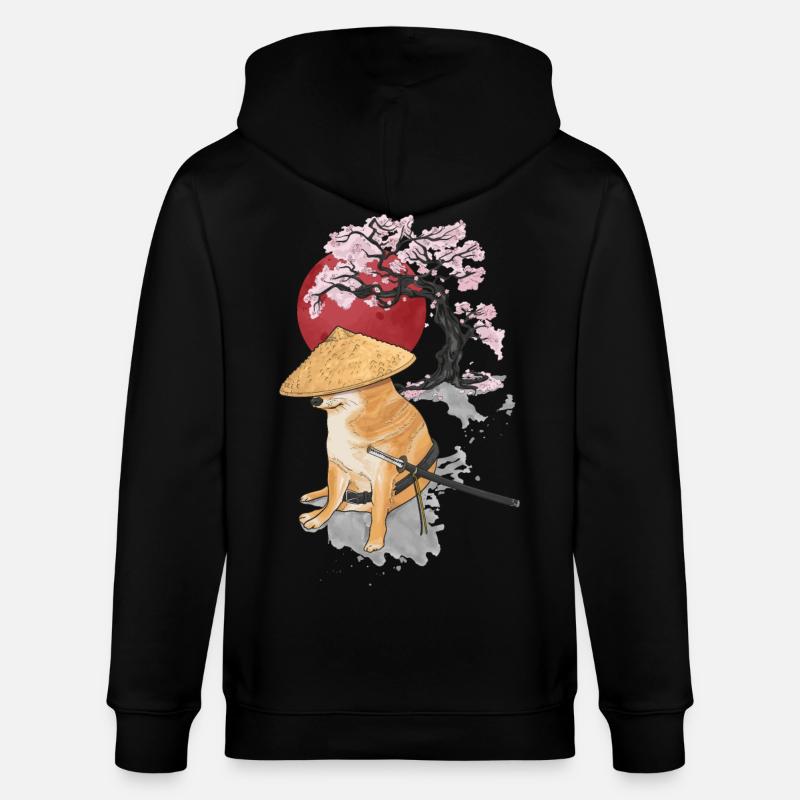 samouraïs cheems - Veste à capuche bio CULTIVATOR Stanley/Stella Unisexe - noir