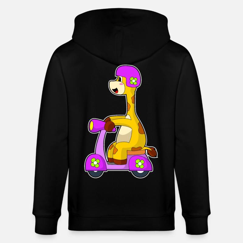 Giraffe Motorroller - Stanley/Stella Unisex Bio-Kapuzenjacke CULTIVATOR  - Schwarz