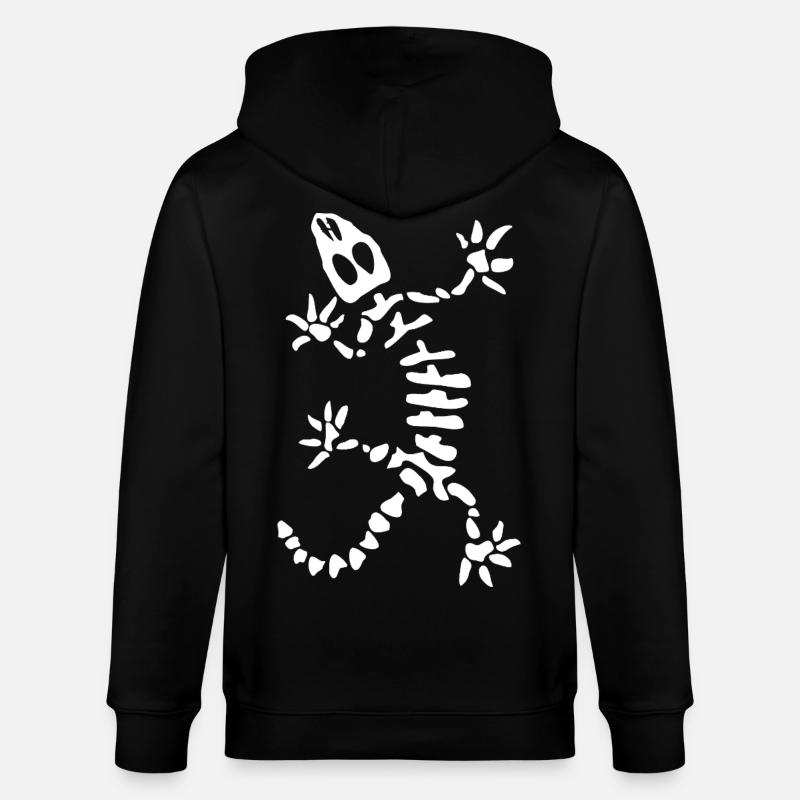 Gecko Skelett: Echse, Reptil & Knochen - Stanley/Stella Unisex Bio-Kapuzenjacke CULTIVATOR  - Schwarz