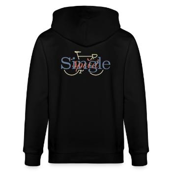 Singlespeed-Design, Fahrradfans - Stanley/Stella Unisex Bio-Kapuzenjacke CULTIVATOR  - Schwarz - Hinten - Anna (173cm)