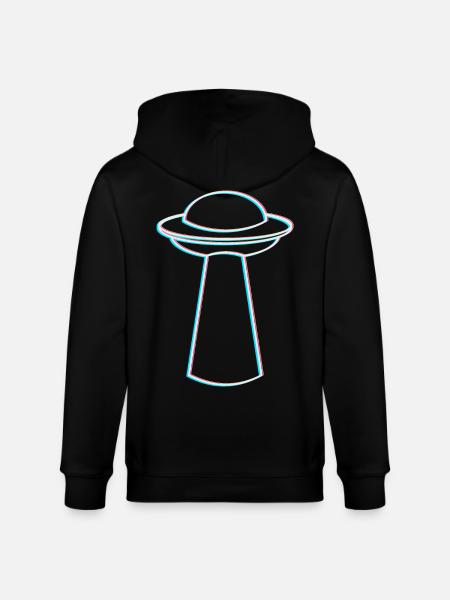 UFO Glitch – Rave & Techno Vibes - Stanley/Stella CULTIVATOR Unisex Organic Hooded Jacket - black