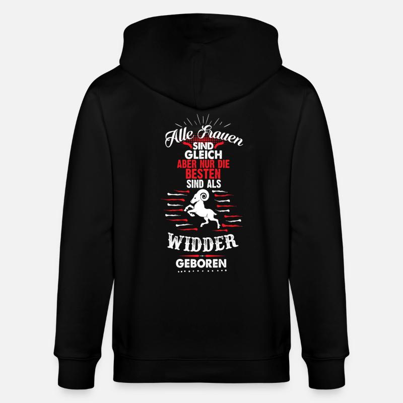 Widder Sternzeichen - Stanley/Stella Unisex Bio-Kapuzenjacke CULTIVATOR  - Schwarz