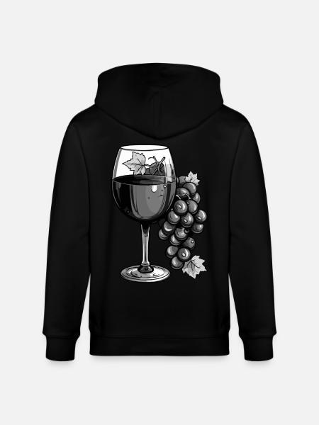 Wine glass Vino - Stanley/Stella CULTIVATOR Unisex Organic Hooded Jacket - black