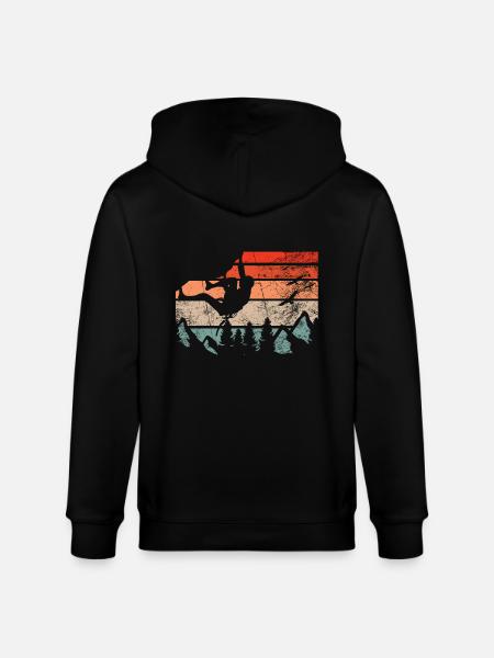 Retro bouldering climbing boulderer boulder - Stanley/Stella CULTIVATOR Unisex Organic Hooded Jacket - black