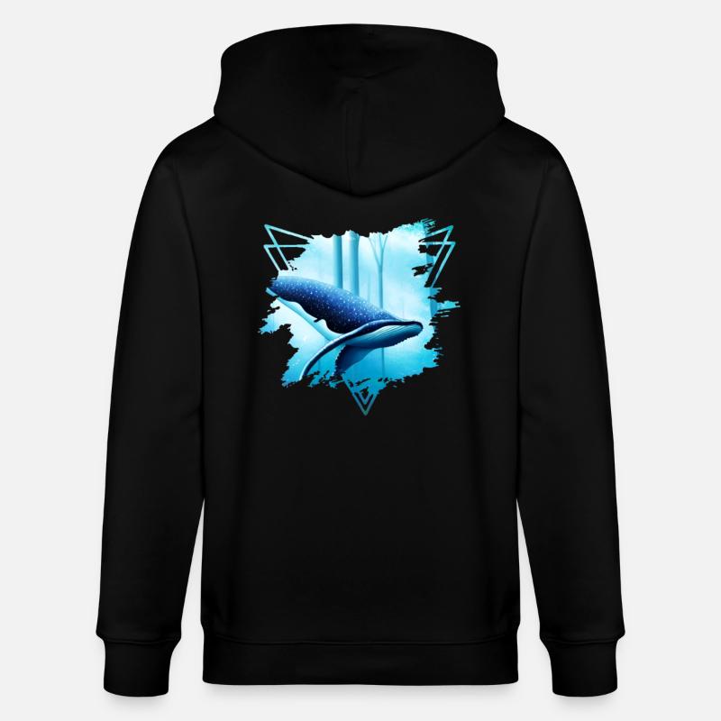 Motif de requin-baleine : Une majesté - Veste à capuche bio CULTIVATOR Stanley/Stella Unisexe - noir