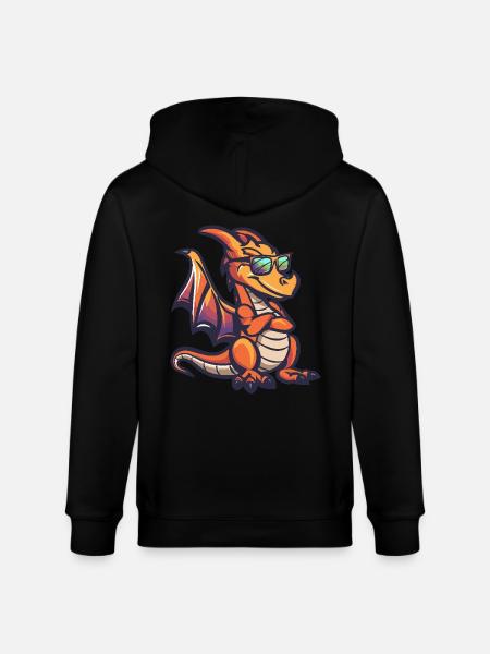 Drache Cool Comic - Stanley/Stella Unisex Bio-Kapuzenjacke CULTIVATOR - Schwarz