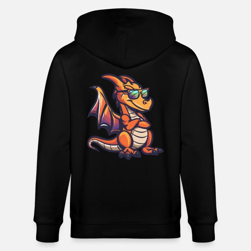 Drache Cool Comic - Stanley/Stella Unisex Bio-Kapuzenjacke CULTIVATOR  - Schwarz