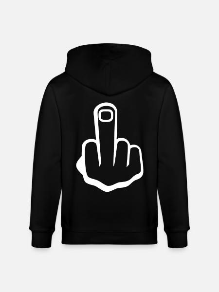 Middle finger - Stanley/Stella CULTIVATOR Unisex Organic Hooded Jacket - black